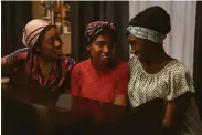  ?? Quantrell D. Colbert / MGM ?? Hailey Kilgore (left), Jennifer Hudson and Saycon Sengbloh play Carolyn, Aretha and Erma Franklin.