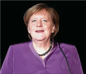  ??  ?? German agenda: Merkel, facing her final years as German leader, has criticised the EU for focusing too much on competitio­n in narrow European national markets at the expense of the bigger picture worldwide. — Reuters