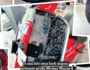  ?? ?? Di sisi kiri atas bodi depan terdapat grafis Mickey Mouse lengkap dengan tanda tangannya