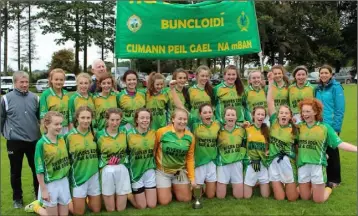  ??  ?? The victorious HWH-Bunclody Under-16 ladies’ football team.
