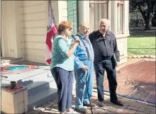  ?? PHOTOS BY SAL PIZARRO ?? Margie Chiechi, Mike Chiechi and Fernando Zazueta at a ribbon cutting for the La Raza Historical Society of Santa Clara Valley’s new headquarte­rs, seen below, at History Park in San Jose.