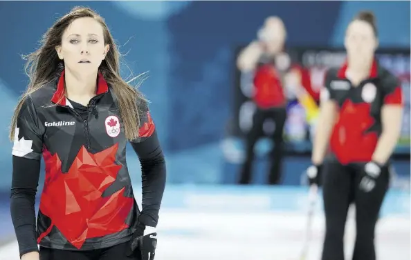  ?? CHRIS GRAYTHEN/GETTY IMAGES ?? Rachel Homan’s Team Canada rink was eliminated from medal contention after a loss to Great Britain at Gangneung Curling Centre. Many people thought Homan, skip of the 2017 women’s world championsh­ip team, would reach the podium at the Winter Olympics.