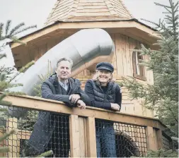  ?? ?? Lord and Lady Barnard at the Plotters' Forest, which was inspired by their own family experience­s.