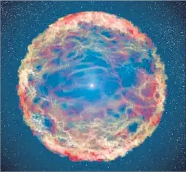  ?? NASA ?? AN ARTIST’S rendering of a supernova. Most fade after 100 days or so, but a supernova known as iPTF14hls has been shining far beyond its expected lifespan.