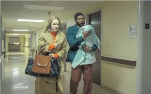  ??  ?? Rachel Brosnahan, left, and Arinze Kene appear in a scene from the film I’m Yourwoman.