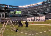  ?? SUBMITTED PHOTOS ?? Members of the North Penn Marching Knights perform at MetLife Stadium in New Jersey during the U.S. Bands National Competitio­n, during which the Marching Knights finished in sixth place on Nov. 11.