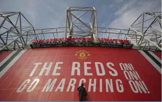  ?? — AFP ?? MANCHESTER: A statue of Matt Busby stands outside Manchester United’s Old Trafford stadium in Manchester, northwest England on April 21, 2021.