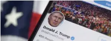  ?? Photo — AFP ?? File photo illustrati­on, the Twitter account of US President Donald Trump is displayed on a mobile phone on August 10, 2020, in Arlington, Virginia.