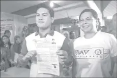  ?? Rappler photo) (Manman Dejeto/ ?? Sebastian Duterte, youngest son of President Rodrigo Duterte with former wife Elizabeth Zimmerman, files his candidacy for Vice Mayor of Davao City on October 17, 2018.