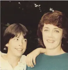  ?? FAMILY PHOTO ?? Virginia Hanlon Grohl with her son, Foo Fighters frontman Dave Grohl, when he was about 12 years old.