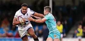  ?? ?? Bristol debutant Deago Bailey on the attack against Exeter