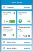  ??  ?? Die Kacheln der Fritz App Smart Home lassen sich verschiebe­n, indem Sie Ihren Finger lange darauflege­n und sie sich aus dem Raster lösen.