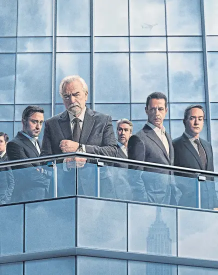  ?? ?? Brian Cox, centre, stars as Logan Roy in the new, and final, series of Succession as his children battle for control of his media empire