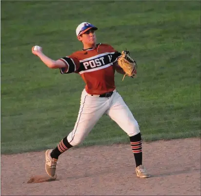  ?? File photo by Ernest A. Brown ?? After another superb season at Cumberland High’s starting shortstop, Shane Calabro, above, is back to help Upper Deck Post 86/14 defend its state Legion title. The squad is already off to a 2-0 start with a doublehead­er against NEFL on tap Tuesday.