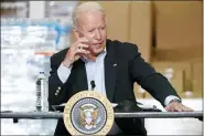  ?? EVAN VUCCI — THE ASSOCIATED PRESS ?? President Joe Biden speaks during a briefing about the impact of Hurricane Ida Sept. 7 in Hillsborou­gh Township, N.J.