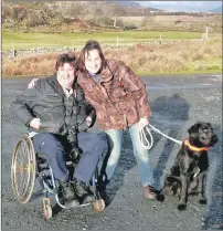  ??  ?? Mary-Ann Feathersto­ne with her cousin Geoff, who inspired and advised on the disabled friendly holiday flat on Islay.