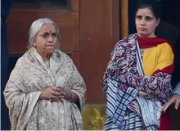  ?? AFP ?? The wife and mother of Jadhav leave after meeting him at the Foreign Office in Islamabad. —