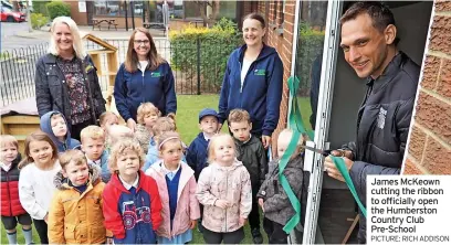  ?? PICTURE: RICH ADDISON ?? James McKeown cutting the ribbon to officially open the Humberston Country Club Pre-School