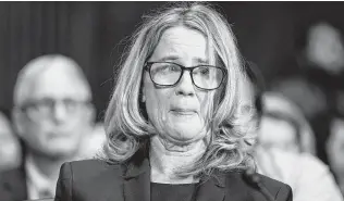  ?? Andrew Harnik / AFP/Getty Images ?? Christine Blasey Ford’s testimony divided religious conservati­ve women, with some doubting her credibilit­y and others convinced of her claim that Kavanaugh had sexually assaulted her.