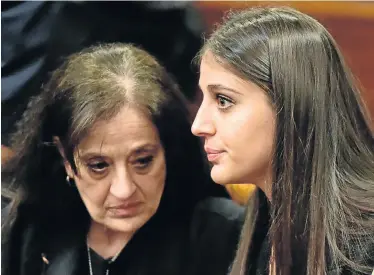  ?? Pictures: EUGENE COETZEE ?? A FAMILY’S ANGUISH: Christophe­r Panayiotou’s mother Fanoula, left, and sister Kalleope Panayiotou in court yesterday