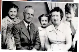  ?? ?? Early days: Lesley now. Inset, centre, with her dad, stepmum, brother and stepsister in 1951