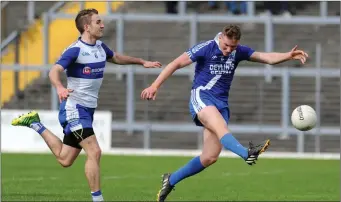  ?? Denis Daly St Mary’s scores as he’s chased by Maurice Hickey Castleisla­nd Desmonds. ??