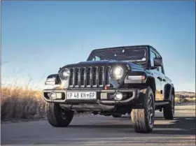  ?? ?? Rugged: The aggressive-looking Jeep Gladiator Rubicon is well up to the task of tackling tough terrain.