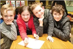  ?? Photo Joe Hanley ?? Francisco O’Briain, Áine Newsome, Sean Spillane and Thomas Rohan of Scoil Bhreac Chlauin, Annascaul, taking part in the KSTA quiz on Thursday - at the IT South Campus.