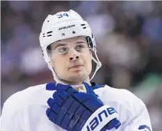  ?? DARRYL DYCK/THE CANADIAN PRESS ?? With Tyler Bozak out, Matthews won nine of 14 faceoffs versus Vancouver, making him 31 of 48 in three games. Mathews is also developing into much more than just an offensive threat.