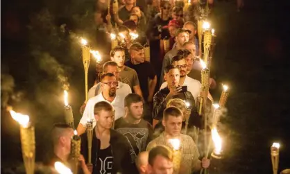  ??  ?? ‘White lives matter’: an alt-right march in Charlottes­ville, Virginia, in 2017 that ended in violence. Photograph: The Washington Post/Getty Images