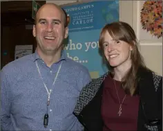  ??  ?? Nicola Murphy from Kildavin with lecturer Patrick Morgan.