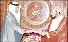  ??  ?? Letter handed to Oman’s Deputy PM for Relations & Int’l Cooperatio­n Affairs.