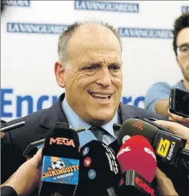  ?? FOTO: PEP MORATA ?? Javier Tebas
El presidente de LaLiga, crítico con los abogados de Messi