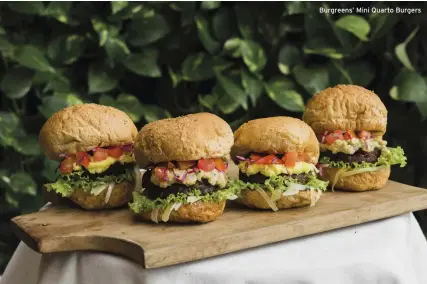  ??  ?? Burgreens’ Mini Quarto Burgers