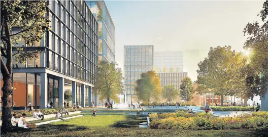  ??  ?? >
An artist’s impression of the New Garden Square, in Hagley Road, Edgbaston