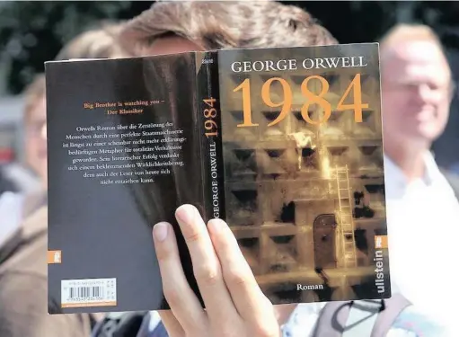  ??  ?? BIG BROTHER: George Orwell’s iconic novel 1984 has seen a massive boost in sales since Trump’s election.