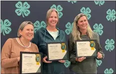  ?? ?? Boulder County 4-H leaders are shown with their volunteer service awards.