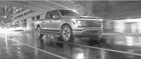  ?? PROVIDED BY FORD ?? Ford halted reservatio­ns for its F-150 Lightning electric pickup in late 2021. Ford took official orders in January. Delivery is expected to start soon.