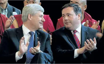  ?? SEAN KILPATRICK/CP FILES ?? Conservati­ve MPs Stephen Harper and Jason Kenney are set to earn more than $5 million each from their generous MP pensions once they resign from Parliament.