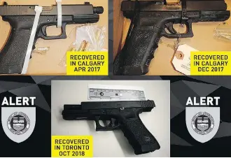  ??  ?? The Alberta Law Enforcemen­t Response Teams arrested Philip Edward Sarrasin, 26, on Oct. 24 with the help of Calgary police. Three of the handguns allegedly bought by the accused surfaced during investigat­ions.