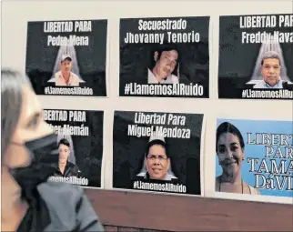  ?? EFE ?? Situación. Vista de varias fotografía­s de los políticos presos por el gobierno del presidente Daniel Ortega.