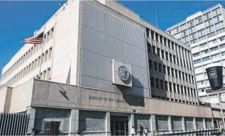  ??  ?? The US embassy in Tel Aviv. The interim Jerusalem embassy will have space for the ambassador and a small staff AFP