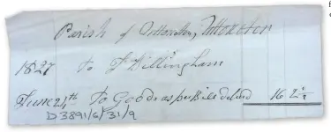  ??  ?? This overseers’ voucher, held by Staffordsh­ire Record Office, has been transcribe­d by the project’s volunteers