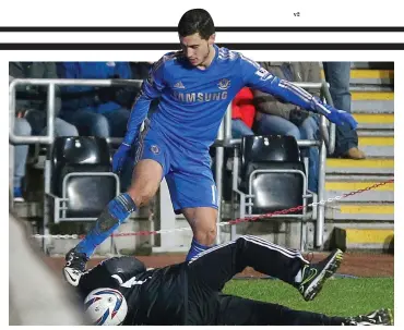  ?? ACTION IMAGES ?? Kicking up a storm: Eden Hazard boots a Swansea ball boy back in 2013