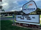  ?? CLAYTON PARK/NEWS-JOURNAL ?? The sign for the Pictona pickleball complex at 1060 Ridgewood Ave. in Holly Hill advertises its first-ever pickleball tournament, which was held Oct. 23-26, 2020, just a little over three months after the then-24-court complex opened. Pictona expanded to 49 courts in 2022.