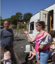  ??  ?? Dennis and Cheryl speak about some of the problems they encounter while living in Connaughto­n Road Car Parl. Pics: Donal Hackett