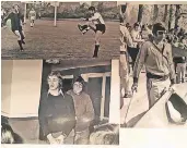  ?? FOTOS: ARCHIV ?? Impression­en einer Sportkarri­ere: Oskar Schubert und Teamkolleg­e Franz Schönen brachten es mit der Holzheimer SG bis in die Fußball-Landesliga. Deutsche Jugendmeis­ter im KII 1965: Klaus Funke und Oskar Schubert (Mitte).