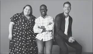  ??  ?? Chrissy Metz, Sterling K. Brown and Justin Hartley star in “This Is Us”