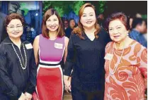  ??  ?? (From left) W Group vice chairperso­n Rosalind Wee, the author, Sta. Elena Constructi­on president and CEO Alice Eduardo and Marivic Concepcion.