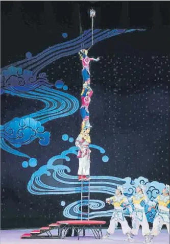  ?? FESTIVAL ELEFANT D’OR DE FIGUERES ?? Una imagen del número de la Hebei Acrobatic Troupe china
